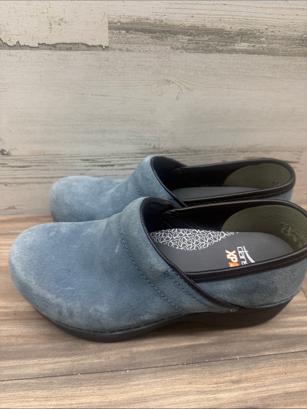 Dansko Women  Blue Suede Leather Pro XP 2.0 - Blue Slip-On Clogs Size 36 5.5-6